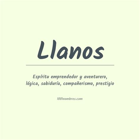 Significado del Nombre Llanos – Origen y Historia – Mujeres。